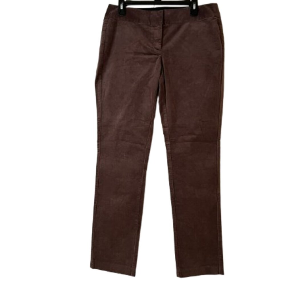 Loft Brown Velvet Straight Leg, Skinny Pants - 10